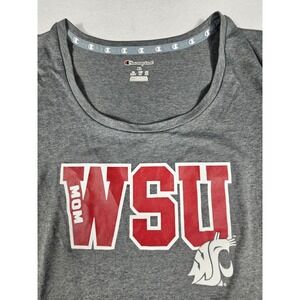 Champion WSU Mom Shirt Womens XL Gray Washington State University Cougars Tee